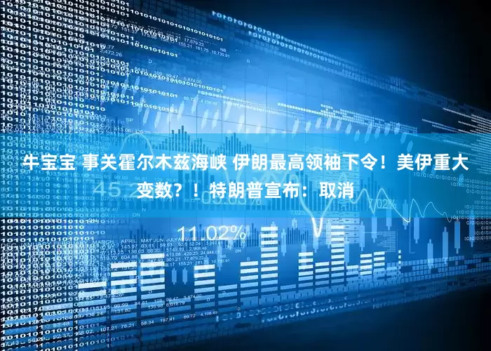 牛宝宝 事关霍尔木兹海峡 伊朗最高领袖下令！美伊重大变数？！特朗普宣布：取消